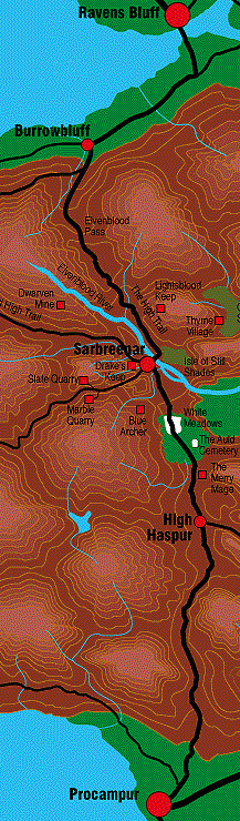 The Elvenblod Pass between Procampur, Sarbreenar and Ravens Bluff